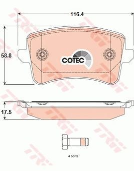 Колодки задние VAG TRW GDB1765