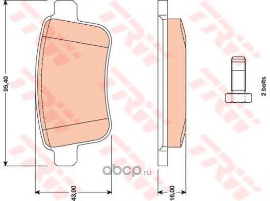 Колодки задние RENAULT Kangoo 08-> TRW GDB1786