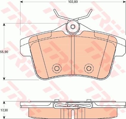 Колодки задние CITROEN C4 (B7), DS4, PEUGEOT 3008, 308 CC, 5008 TRW GDB1828