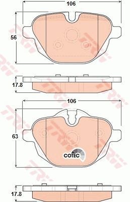 Колодки задние BMW 5-Serie (F10/F11)/X3(F25) all 10-> TRW GDB1840