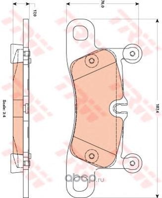 Колодки задние VW TOUAREG 3.0-4.2 10-/PORSCHE CAYENNE 3.0-4... TRW GDB1875