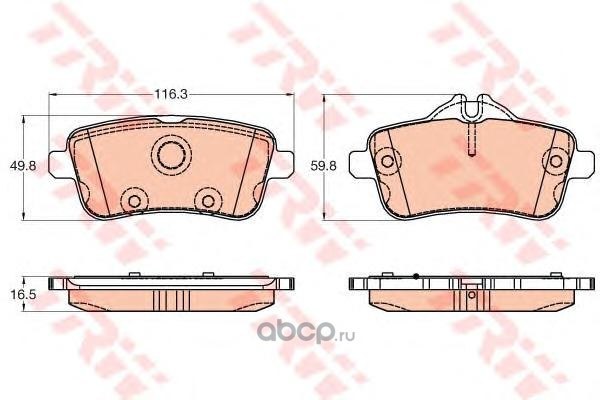 Колодки задние MB G/ML-Class (X166/W166) 2011-> TRW GDB1947
