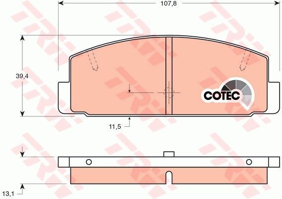 Колодки задние MAZDA 6 02->/323 98-04/626 97-02 TRW GDB3088