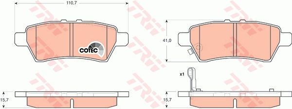 Колодки задние NISSAN PATHFINDER 05-/NAVARA 05- TRW GDB3405
