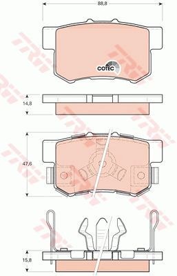 Колодки задние HONDA TRW GDB3438