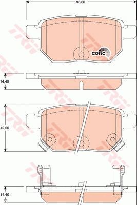 Колодки задние TOYOTA COROLLA /AURIS 06- TRW GDB3454