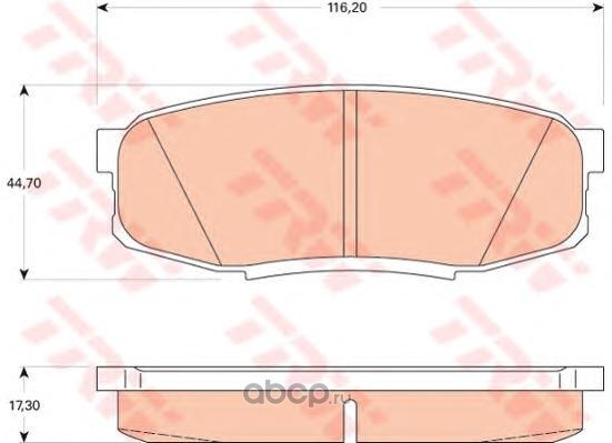 Колодки задние TOYOTA Land Cruiser 200/LEXUS LX 570 TRW GDB3491