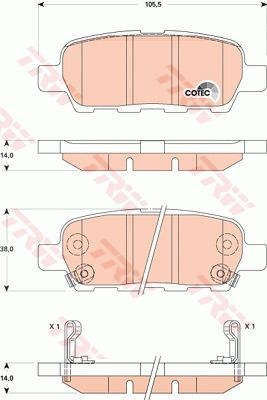 Колодки задние для NISSAN/RENAULT/INFINITI TRW GDB3507