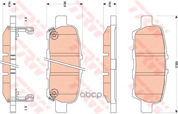 Колодки задние NISSAN Teana / Juke TRW GDB3508