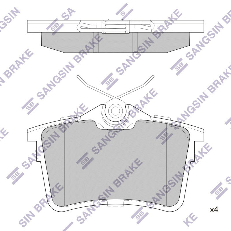 Колодки задние CITROEN Berlingo II/PEUGEOT Partner II SANGSIN BRAKE SP1824