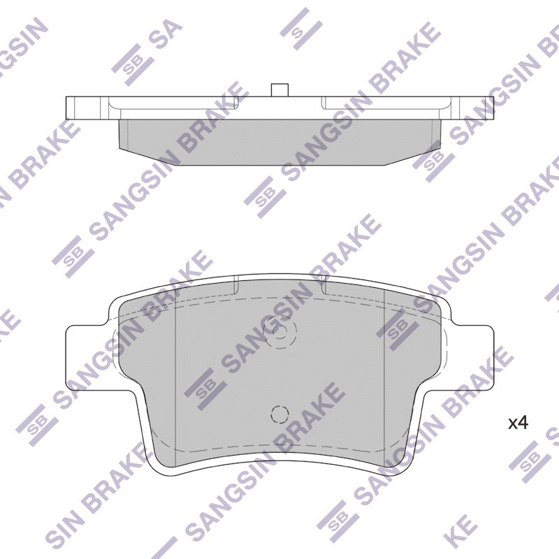 Колодки задние CITROEN C4 Grand Picasso 06-> SANGSIN BRAKE SP1831