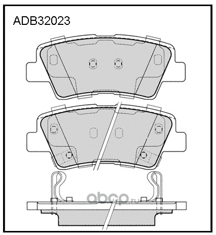 Колодки задние HYUNDAI Solaris HATCHBACK/Sonata 08>/KIA Soul ALLIED NIPPON ADB 32023