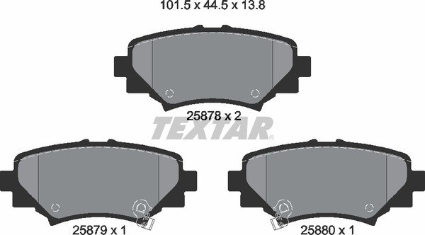 Колодки задние MAZDA 3 III 2013-> TEXTAR 2587801