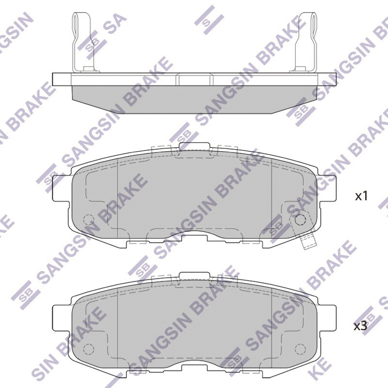Колодки задние MAZDA MPV II 02-06 SANGSIN BRAKE SP1520