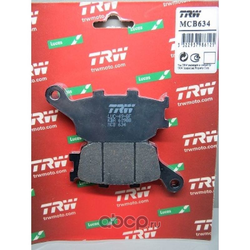 Колодки задние MOTO HONDA/KAWASAKI/SUZUKI/YAMAHA TRW MCB634