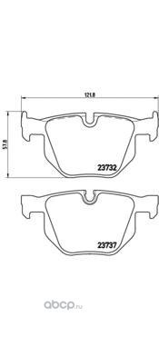 Колодки задние для BMW E90/E61/E60 2.0-3.0 BREMBO P06033