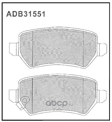 Колодки задние OPEL Astra G/H Meriva Zafira ALLIED NIPPON ADB 31551