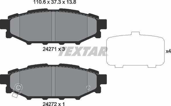 Колодки задние TEXTAR 2427101