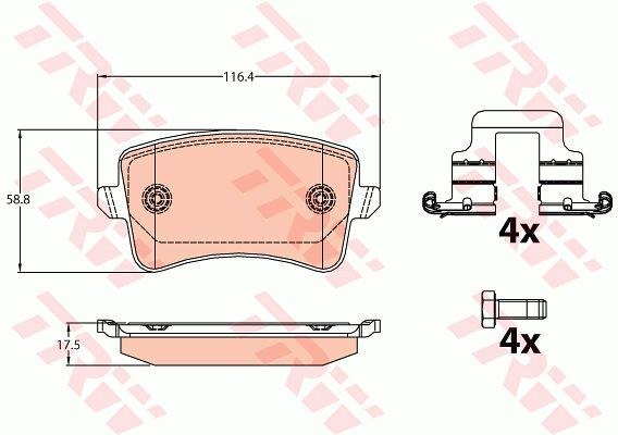 Колодки задние TRW GDB2107