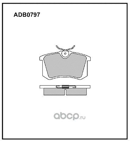 Колодки задние VAG / Renault / Peugeot ALLIED NIPPON ADB 0797
