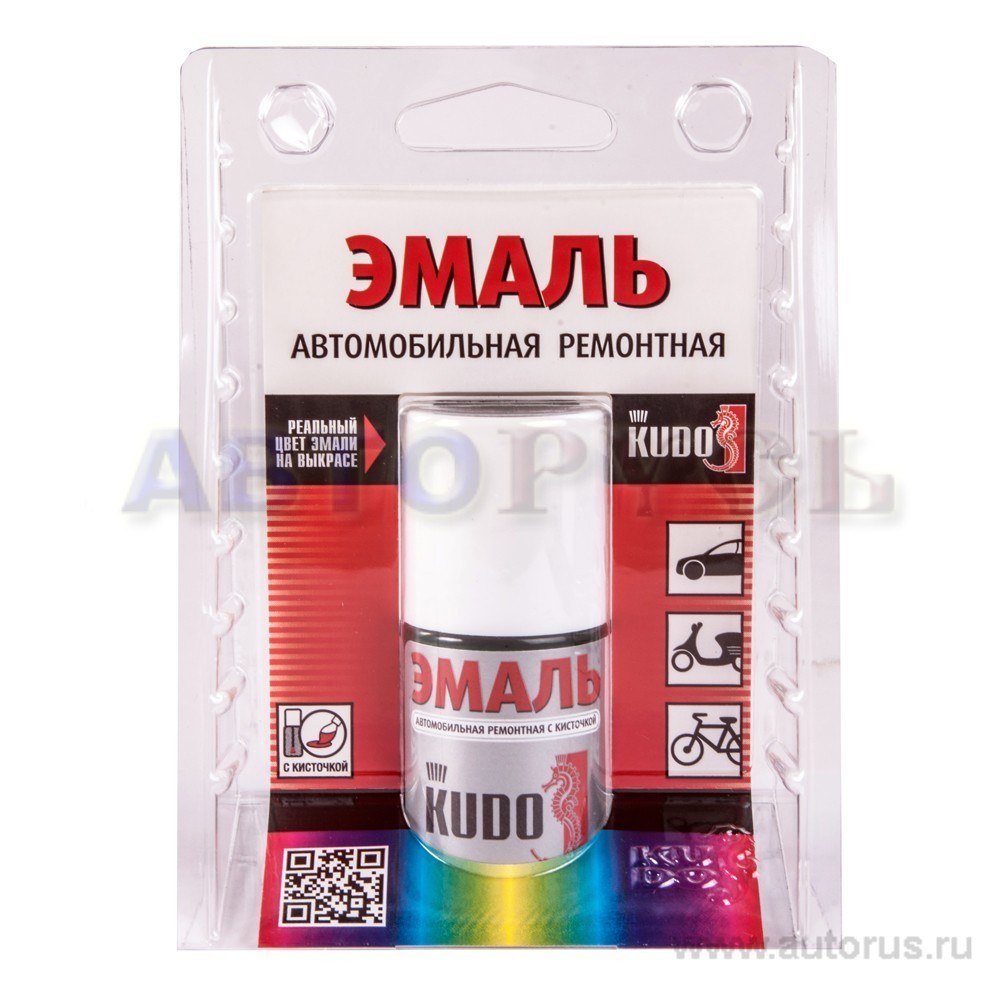 Краска с кисточкой Серебристый 640, металлик, 15 мл. KUDO KU-70640