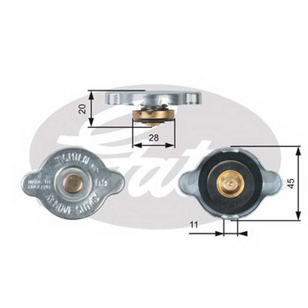 Кpышка UNIVERSAL /P=0.9Bar GATES RC124