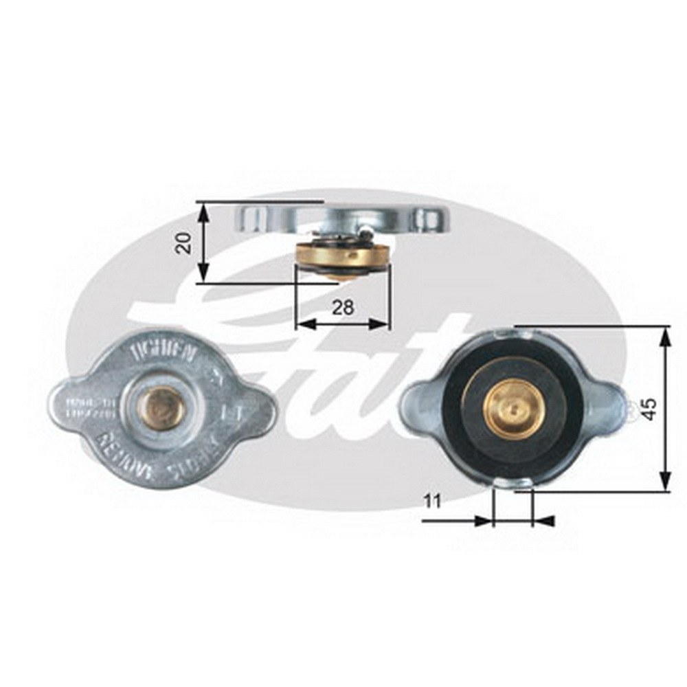 Крышка радиатора (1,1Атм) MAZDA GATES RC133