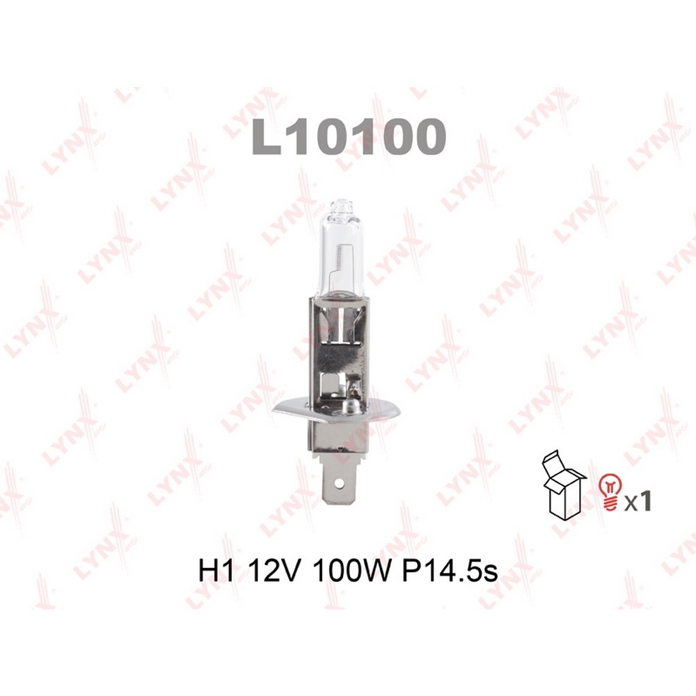 Лампа 12V H1 100W P14,5s LYNXauto 1 шт. картон L10100