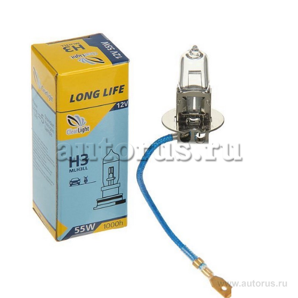 Лампа 12V H3 55W PK22s ClearLight LongLife 1 шт. картон MLH3LL