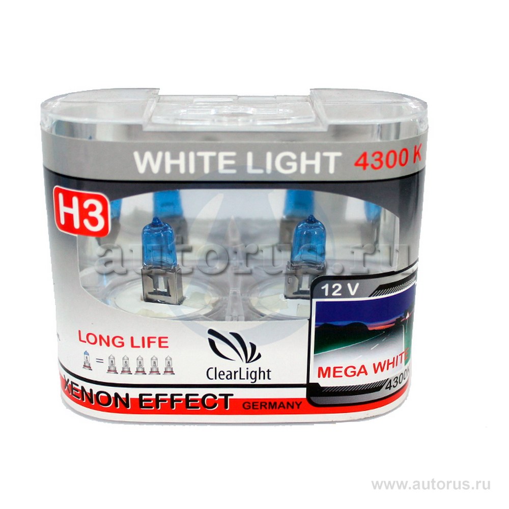 Лампа 12V H3 55W PK22s 4300K ClearLight WhiteLight 2 шт. DUOBOX MLH3WL