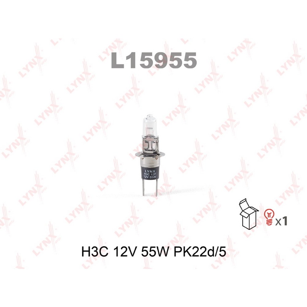 Лампа 12V H3C 55W PK22d-5 LYNXauto 1 шт. L15955