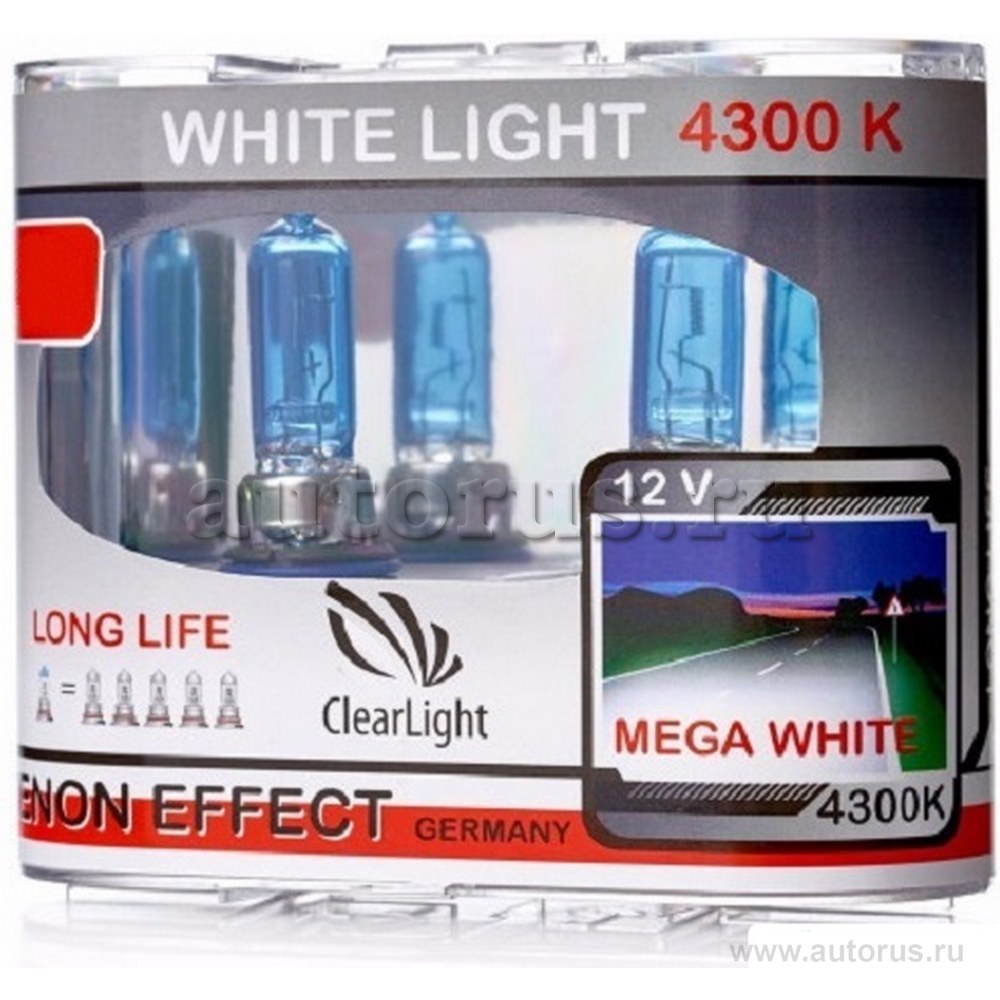 Лампа 12V H4 60/55W 4300K ClearLight WhiteLight 2 шт. DUOBOX MLH4WL