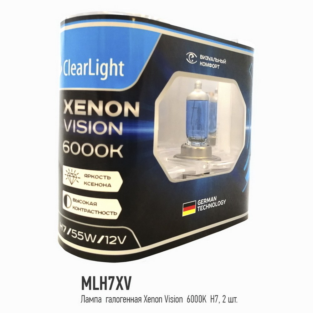 Лампа 12V H7 55W PX26d 6000K ClearLight XenonVision 2 шт. DUOBOX MLH7XV