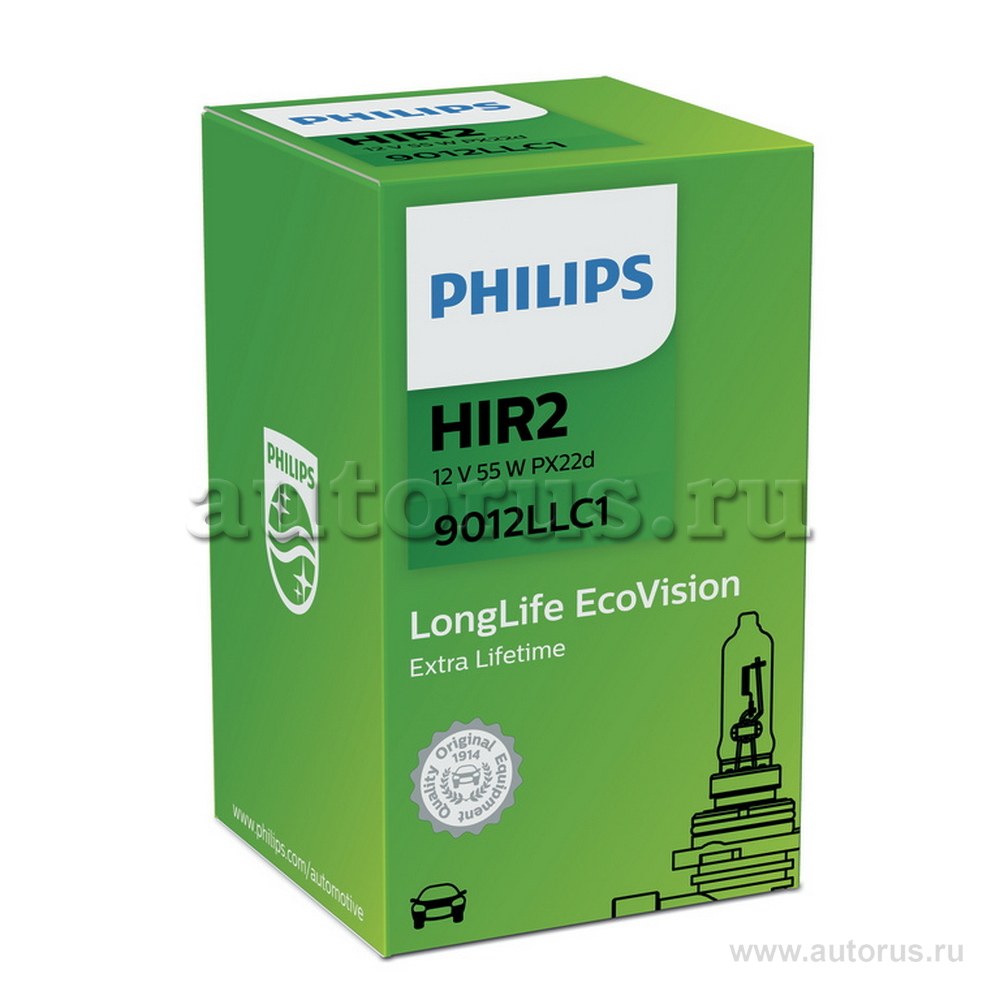 Лампа 12V HIR2 55W PHILIPS Standard 1 шт. картон 9012LLC1