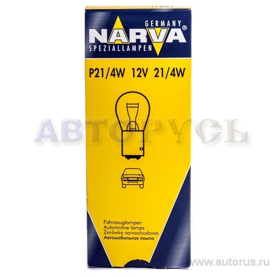 Лампа 12V P21/4W 21/4W NARVA Standard 1 шт. картон 17881