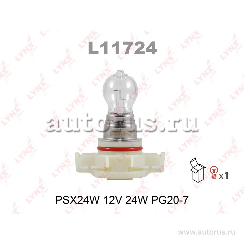 Лампа 12V PSX24W 24W PG20/7 LYNXauto 1 шт. картон L11724