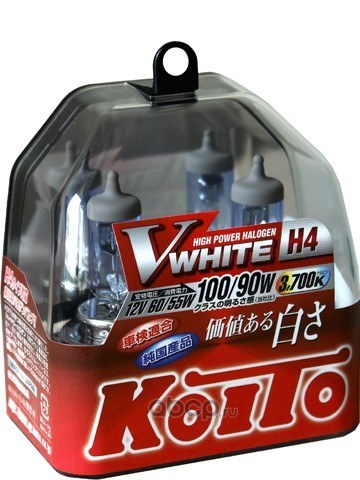 Лампа 12V H4 60/55W P43t 3700K KOITO Whitebeam комплект DUOBOX P0746W