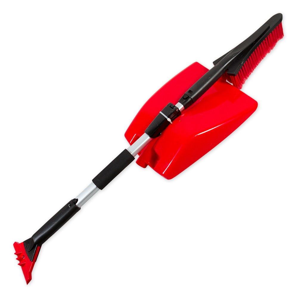 Лопата для очистки снега с щетка для снега и скребком, телескопическая ручка 93-120 см ARNEZI A0402002