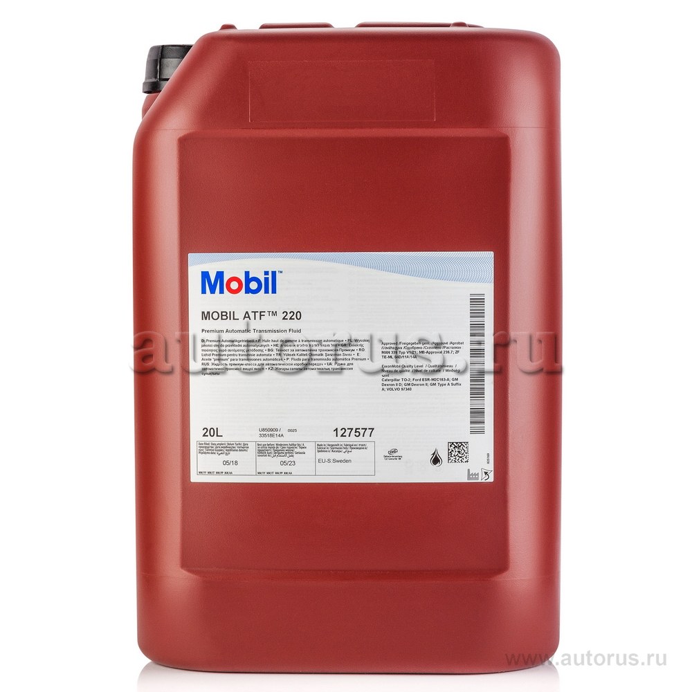 Масло трансмиссионное MOBIL ATF 220 20 л (красн) 127577