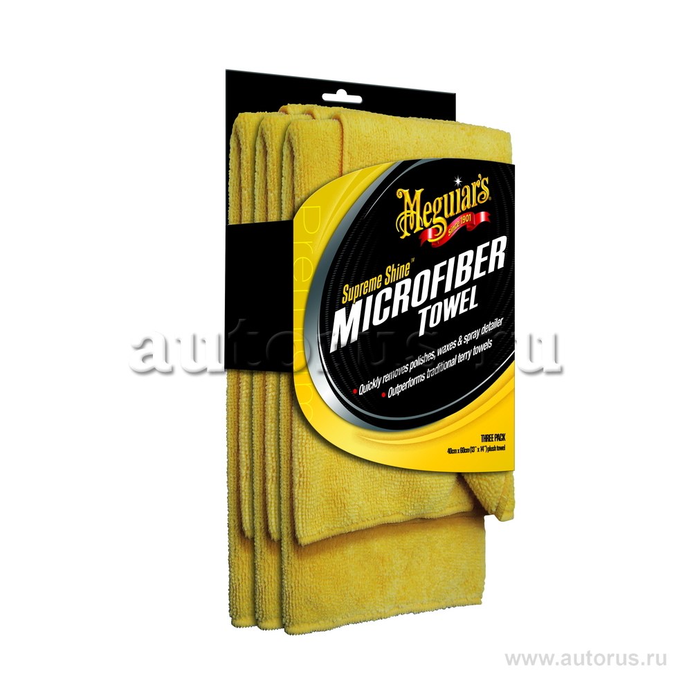 Салфетка из микрофибры Meguiar’s Supreme Shine microfiber Towel 40x60 см набор (3 шт) Meguiar’s X2020