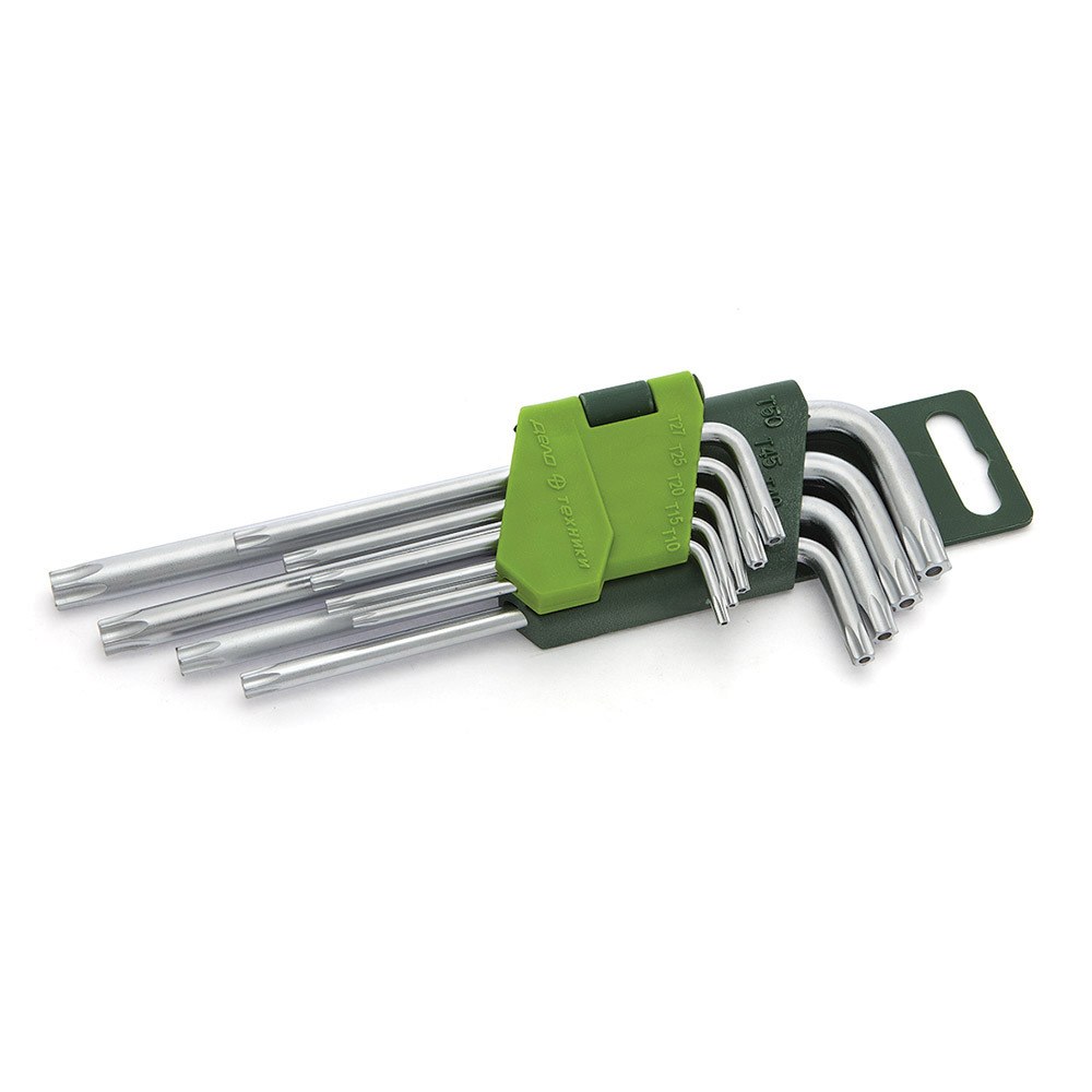 Набор ключей угловых TORX с отверстием (Т10,Т15,Т20,Т25,Т27,Т30,Т40,Т45,Т50) 9 шт. Дело Техники 563591