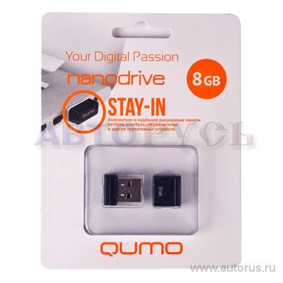 Накопитель Nanodrive, 8Gb USB 2.0 QUMO 18324