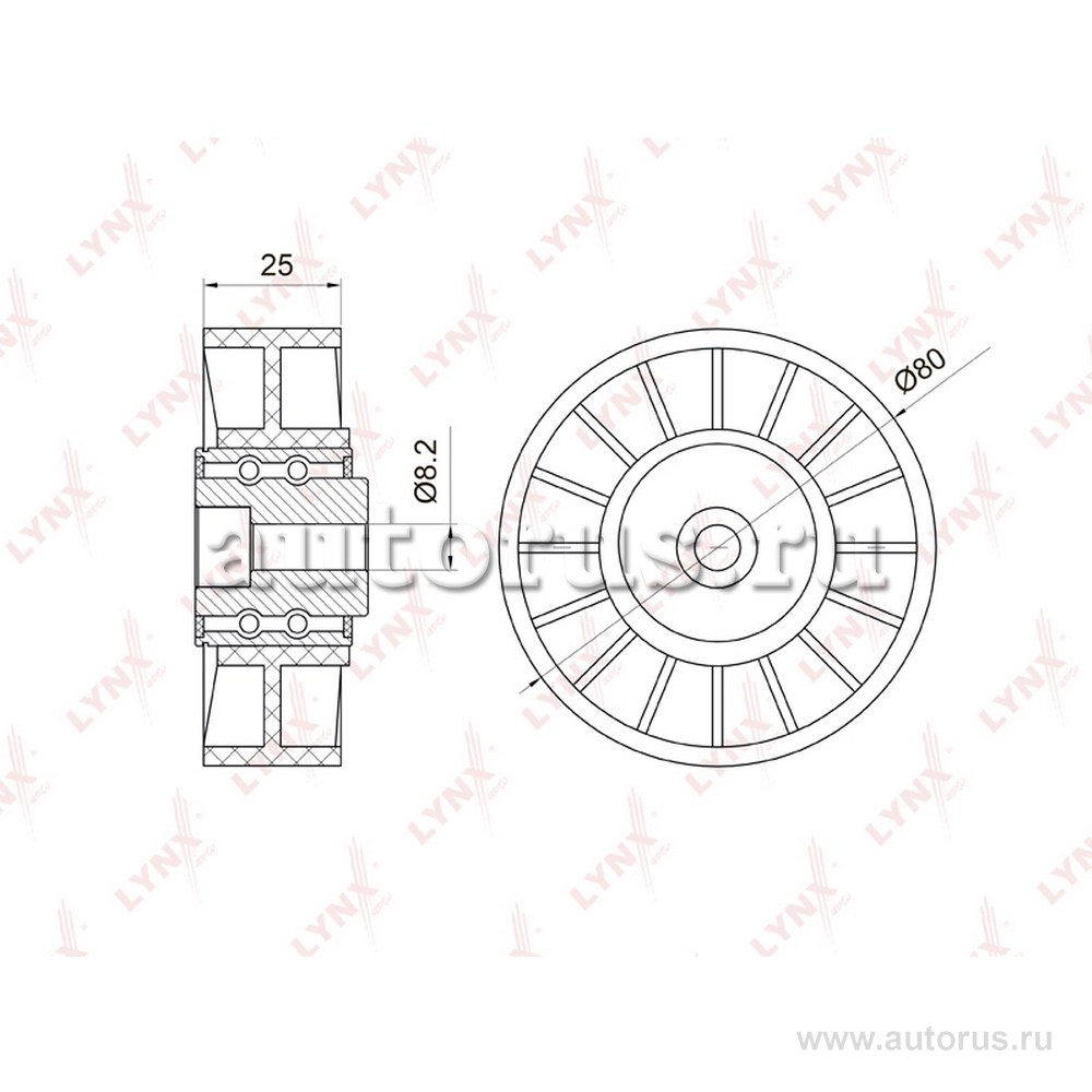 Натяжной ролик / Приводной LYNXauto PB-5008