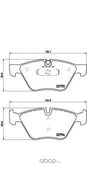 Колодки передние BMW E60 2.0/2.5L 04-> BREMBO P06057