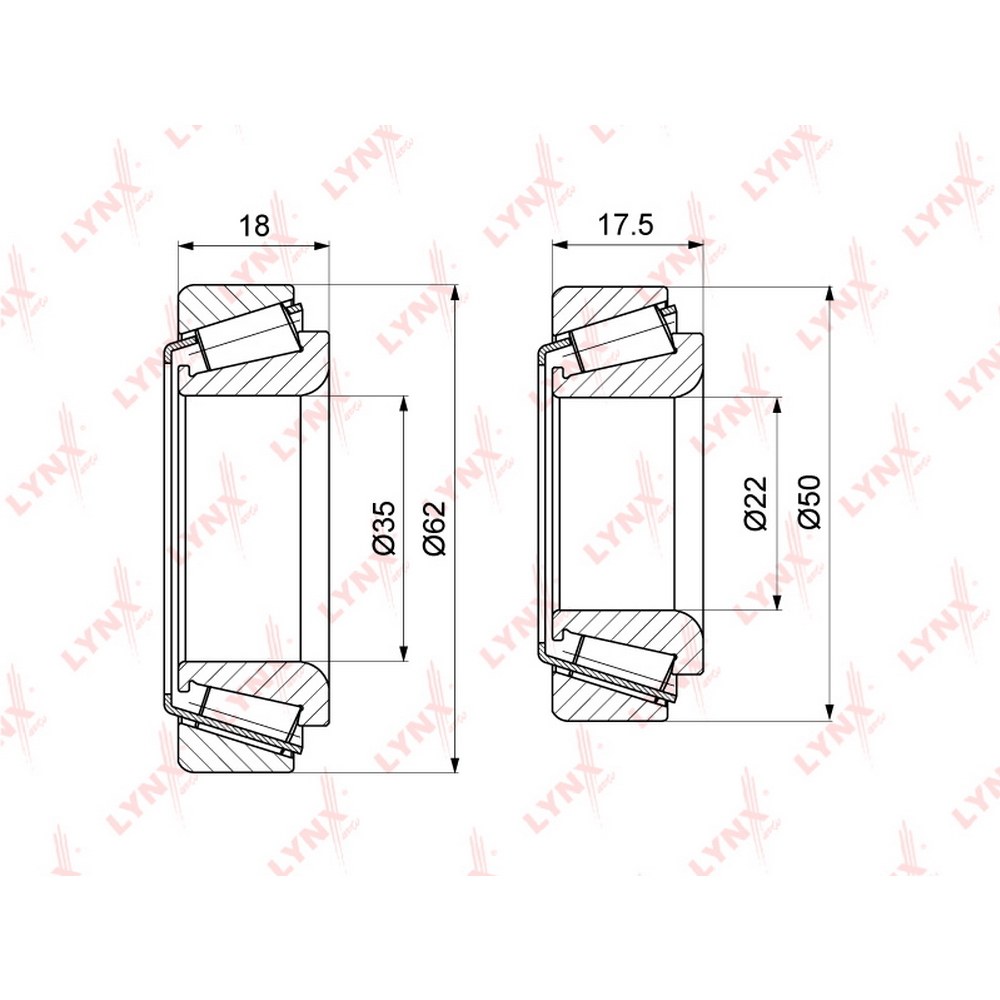 Подшипник ступицы передний (компл.) MB W203/W204 LYNXauto WB-1282