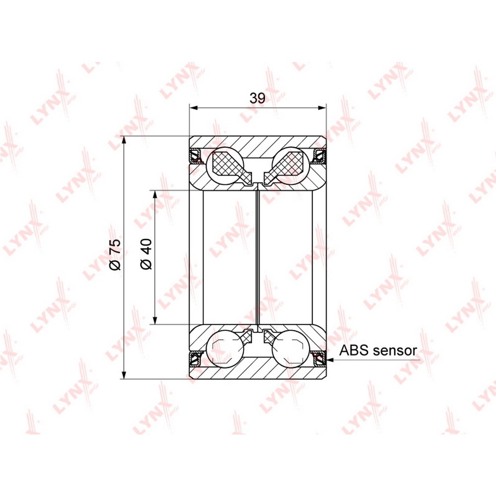Подшипник ступицы передний (компл.) DAIHATSU Charade/TOYOTA Yaris II LYNXauto WB-1330