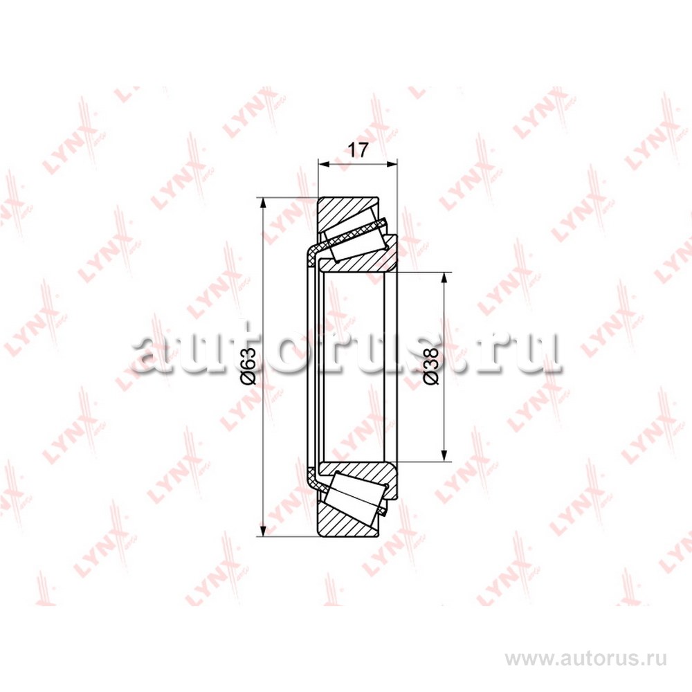 Подшипник ступицы передний (компл.) LYNXauto WB-1092
