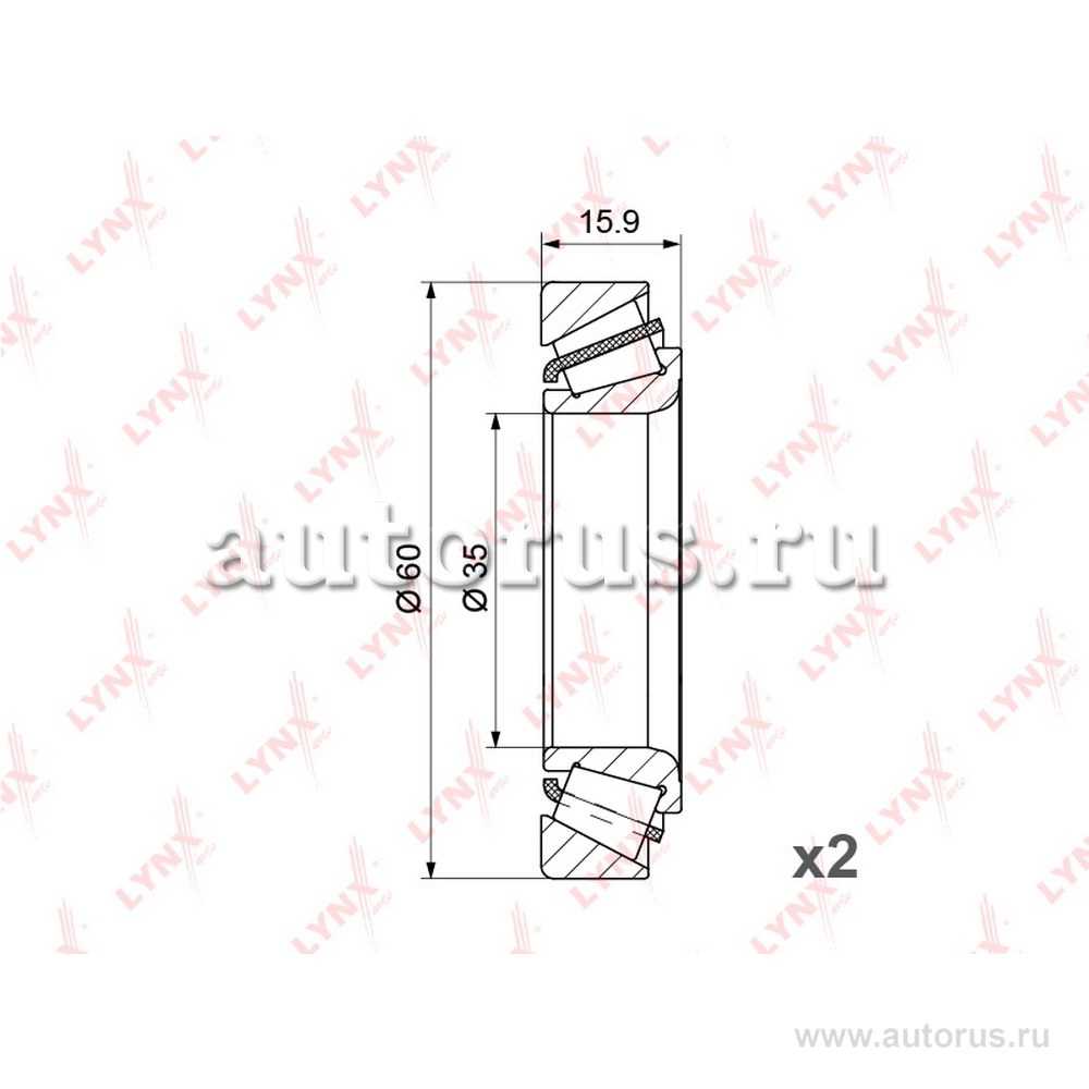 Подшипник ступицы передний DAEWOO Matiz/Spark LYNXauto WB-1245