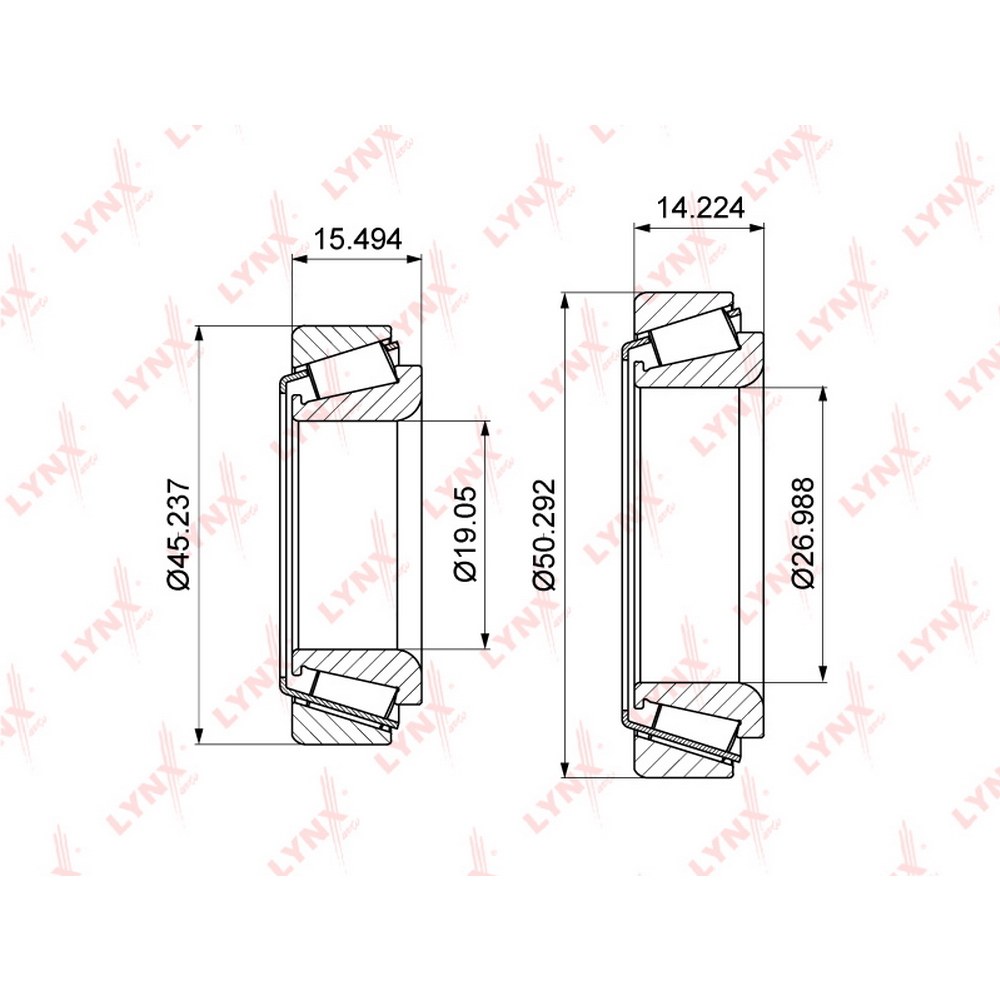 Подшипник ступицы задний MAZDA 626 / KIA Rio LYNXauto WB-1374