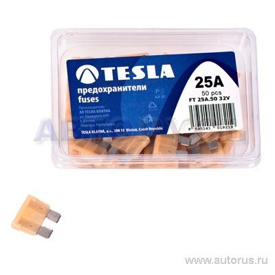 Предохранитель флажковый FT 25А TESLA FT25A.50